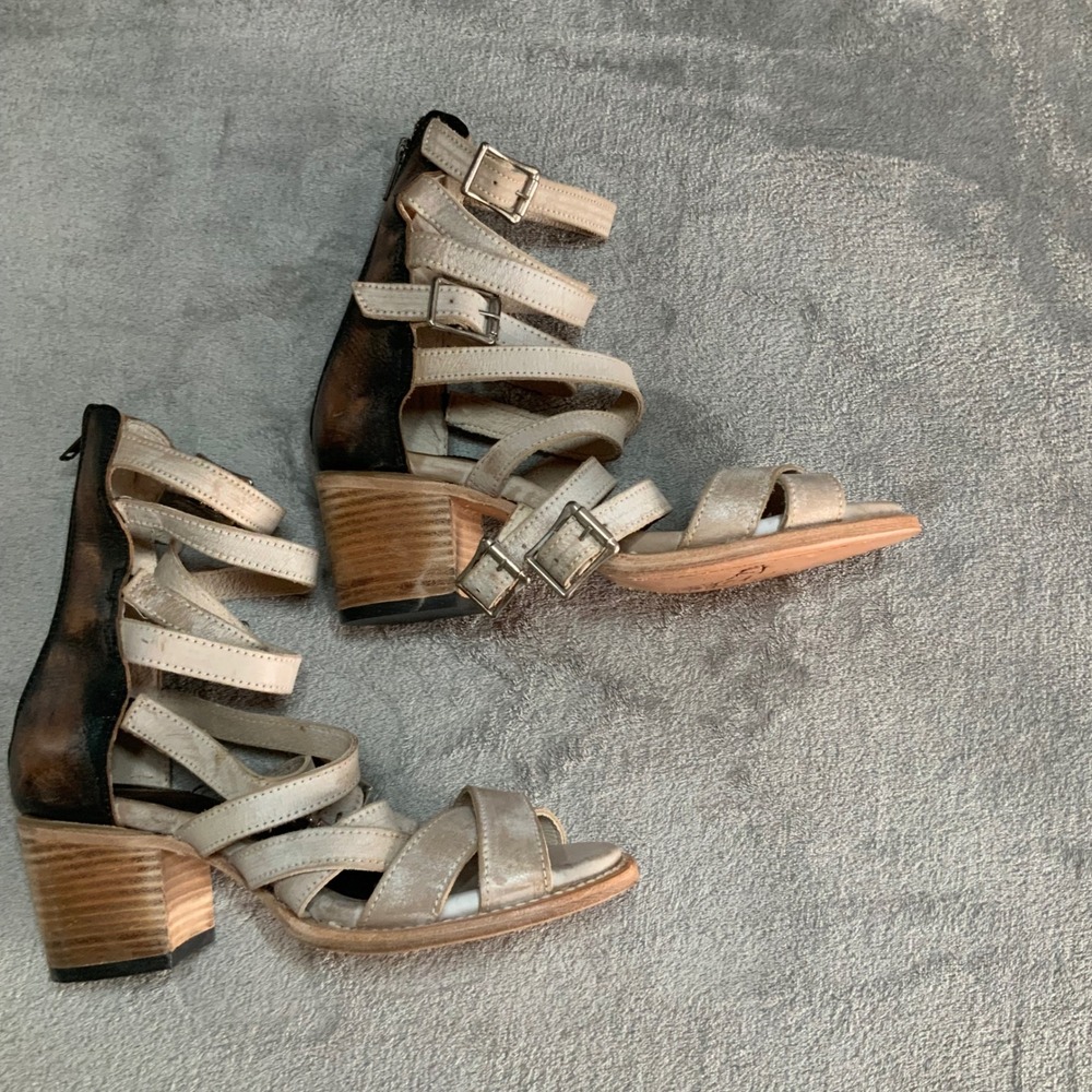 Freebird by Steven W10 Phoenix Distressed Leather Gladiator Block Heel Sandal - Picture 5 of 10